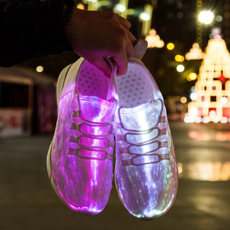 Led Fiber Optic Shoes for girls boys men women USB Recharge - Image 3