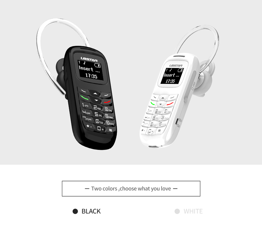 الهاتف الصغير يدعم البلتوث و شريحة اتصال Mini Mobile Phone Wireless Bluetooth Earphone Stereo GSM Unlocked Phone Super Thin