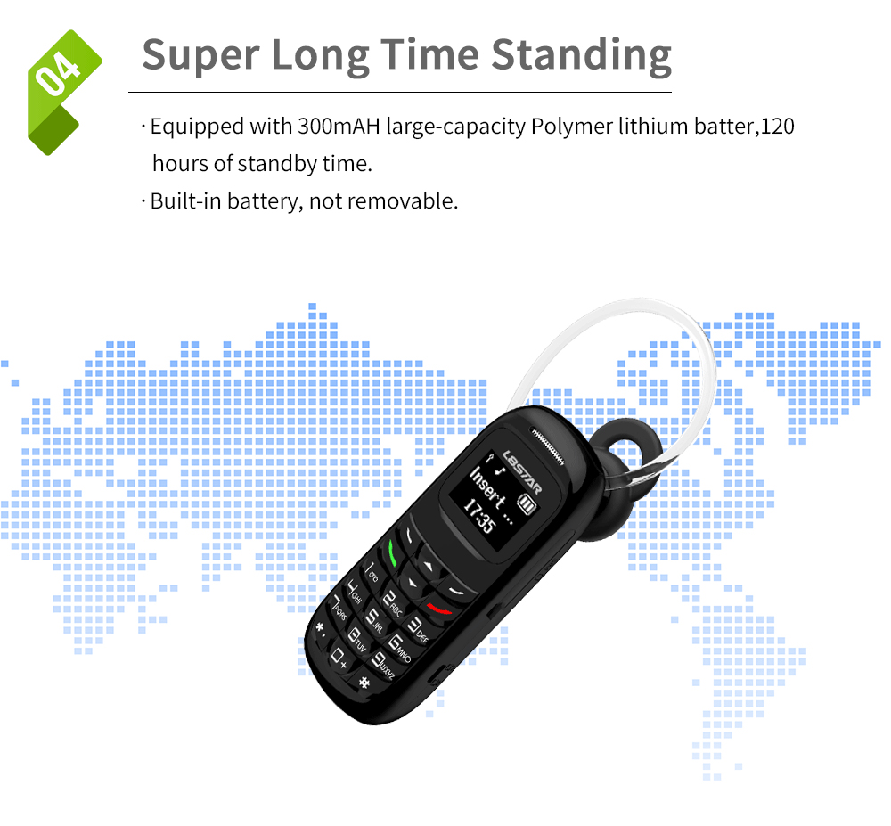 الهاتف الصغير يدعم البلتوث و شريحة اتصال Mini Mobile Phone Wireless Bluetooth Earphone Stereo GSM Unlocked Phone Super Thin