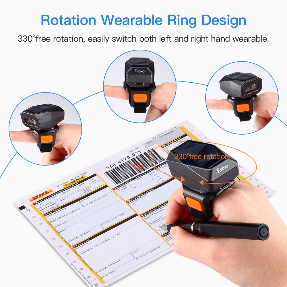 Mini Portable Barcode Scanner QR Code Screen Image Reader Data Matrix USB Wired Scanning Bluetooth Mini Portable Barcode Scanner QR Code Screen Image Reader Data Matrix USB Wired Scanning Bluetooth