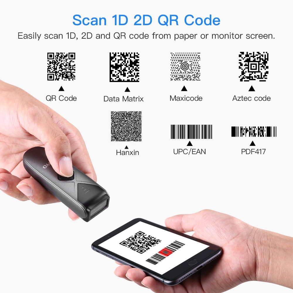 Mini Portable Barcode Scanner QR Code Screen Image Reader Data Matrix USB Wired Scanning Bluetooth Mini Portable Barcode Scanner QR Code Screen Image Reader Data Matrix USB Wired Scanning Bluetooth