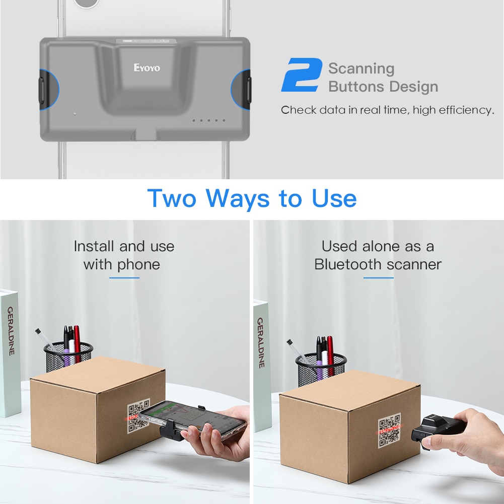 Mini Portable Barcode Scanner QR Code Screen Image Reader Data Matrix USB Wired Scanning Bluetooth Mini Portable Barcode Scanner QR Code Screen Image Reader Data Matrix USB Wired Scanning Bluetooth