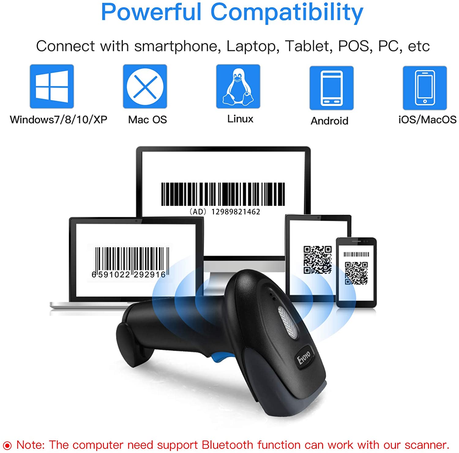 Mini Portable Barcode Scanner QR Code Screen Image Reader Data Matrix USB Wired Scanning Bluetooth Mini Portable Barcode Scanner QR Code Screen Image Reader Data Matrix USB Wired Scanning Bluetooth