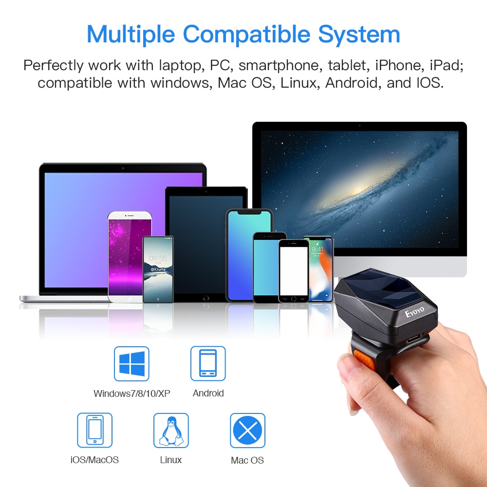 Mini Portable Barcode Scanner QR Code Screen Image Reader Data Matrix USB Wired Scanning Bluetooth Mini Portable Barcode Scanner QR Code Screen Image Reader Data Matrix USB Wired Scanning Bluetooth