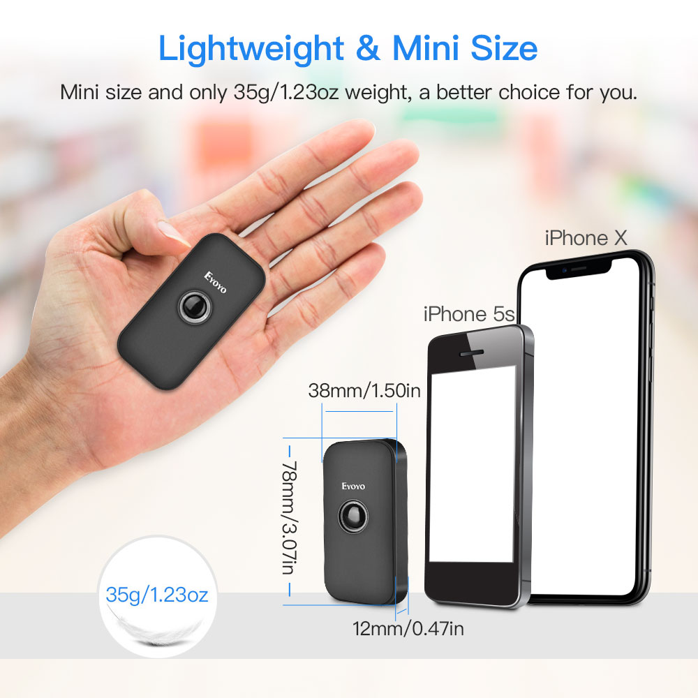 Mini Portable Barcode Scanner QR Code Screen Image Reader Data Matrix USB Wired Scanning Bluetooth Mini Portable Barcode Scanner QR Code Screen Image Reader Data Matrix USB Wired Scanning Bluetooth