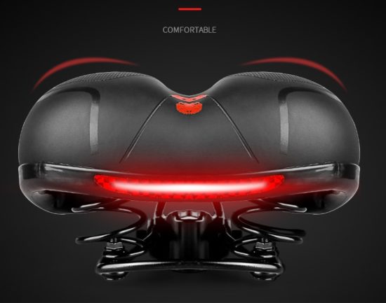 Reflective Shock Absorbing Hollow Bike Saddle Rainproof - Image 3