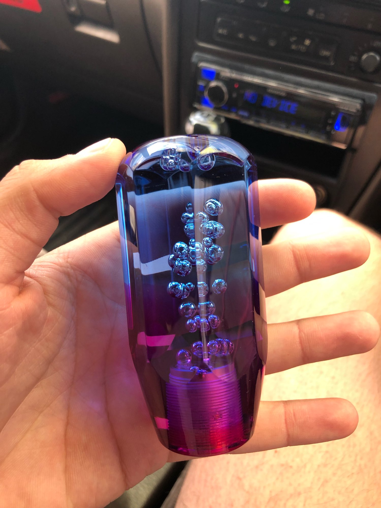 Manual Shift Gear Head Knob Crystal Transparent Bubble Purple 10cm 15cm Manual Shift Gear Head Knob Crystal Transparent Bubble Purple 10cm 15cm