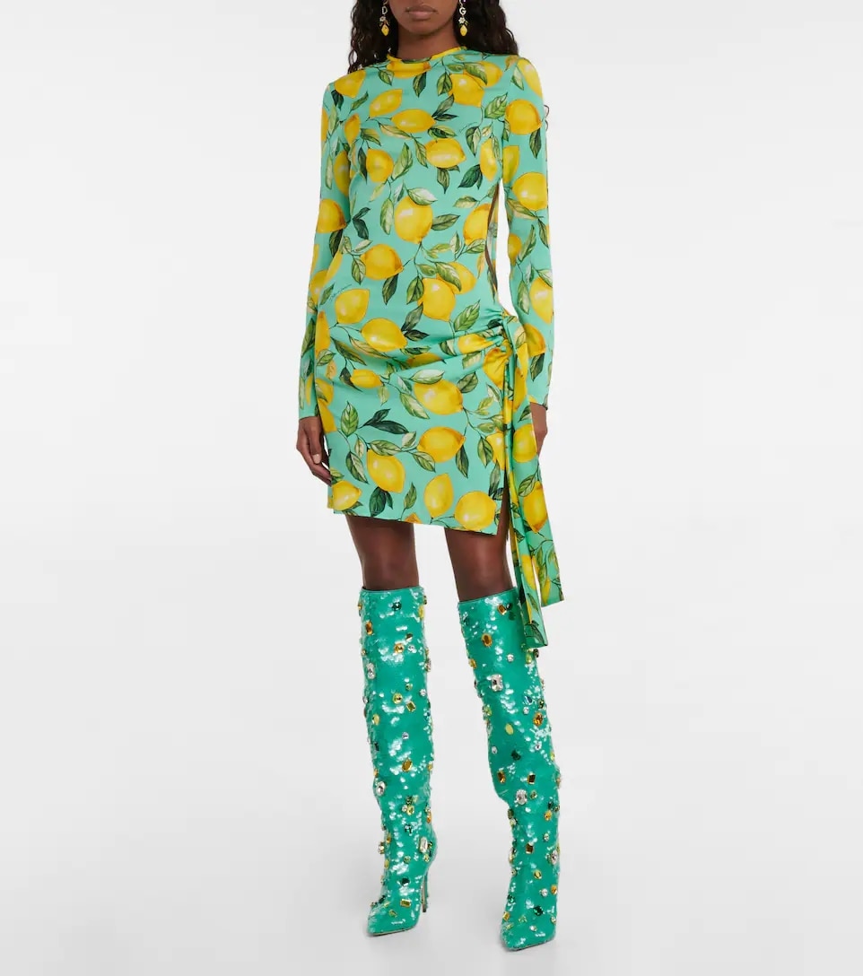 Crystal Long Boots Buckle Mental Heels Side Zipper Colorful Over the Knee High Heel New