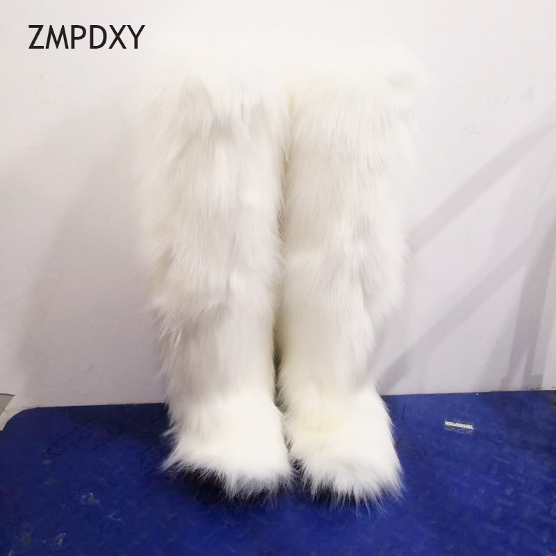 Snow Boot Women Long Tube High heel to Knee Colorful Fluffy