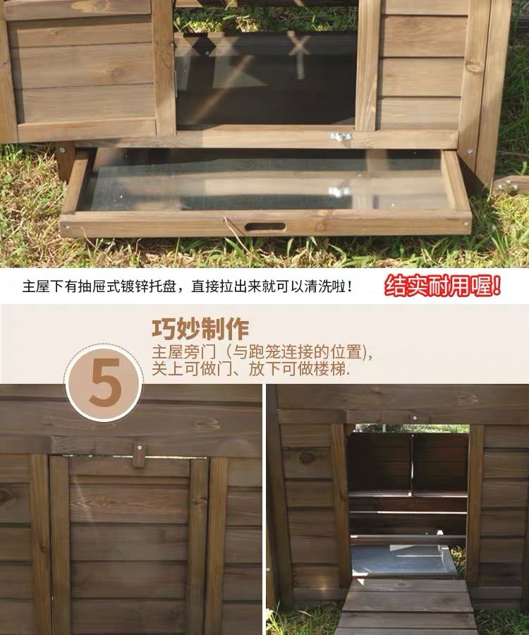 Foldable Wood Chicken Rabbit Cage for Household Large-scale Duck Cats Dog Coops and Pet Houses