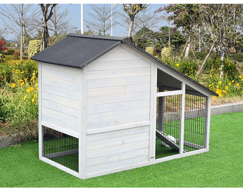 Rabbit Cage House Cat Chicken Dog Duck Nest Villa Garden Solid Wood Bold Paint Iron Net
