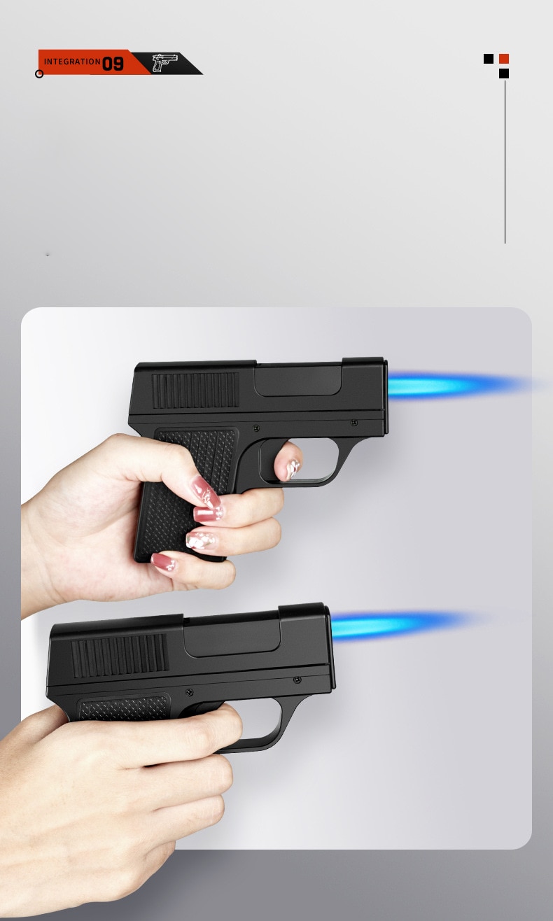 Turbo Lighter Gas Welding Gun With Cigarette Box 10PCS Windproof Cigarette Lighter Camping Lighter