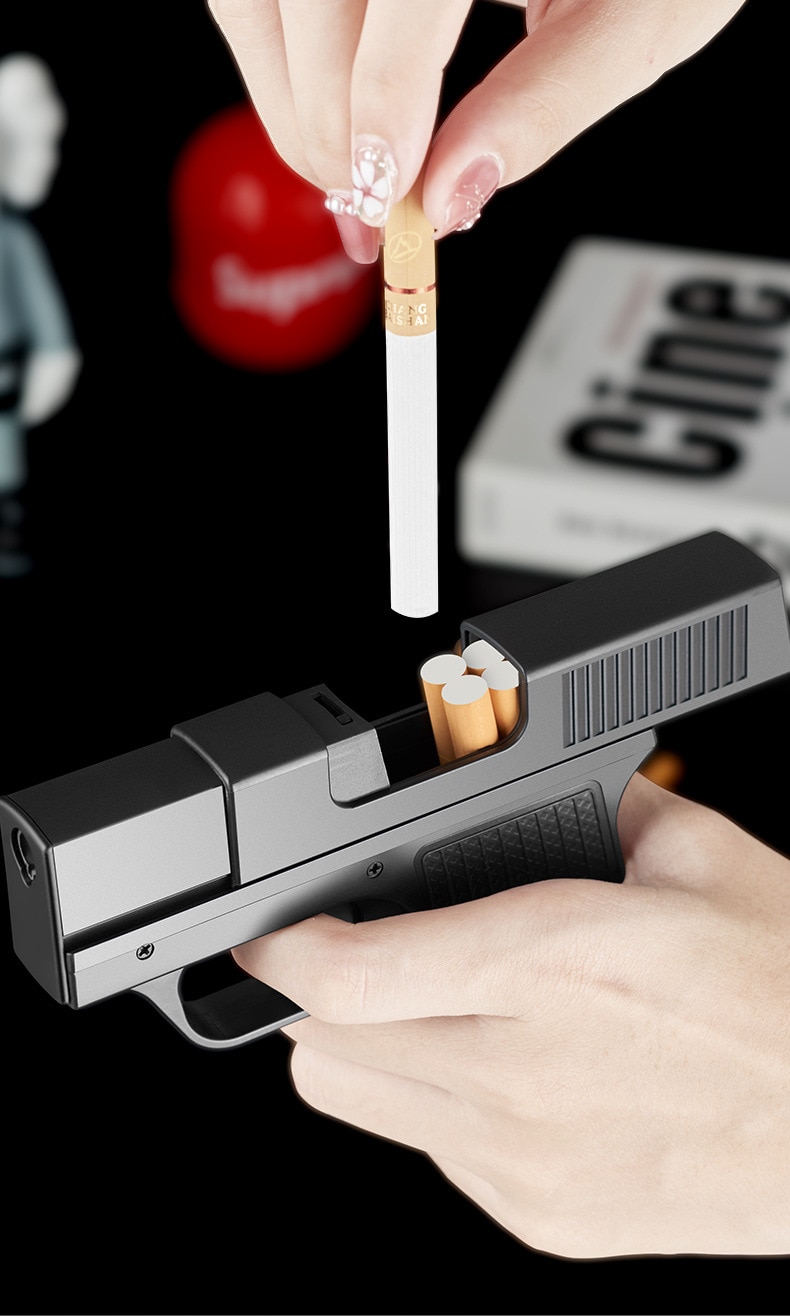 Turbo Lighter Gas Welding Gun With Cigarette Box 10PCS Windproof Cigarette Lighter Camping Lighter