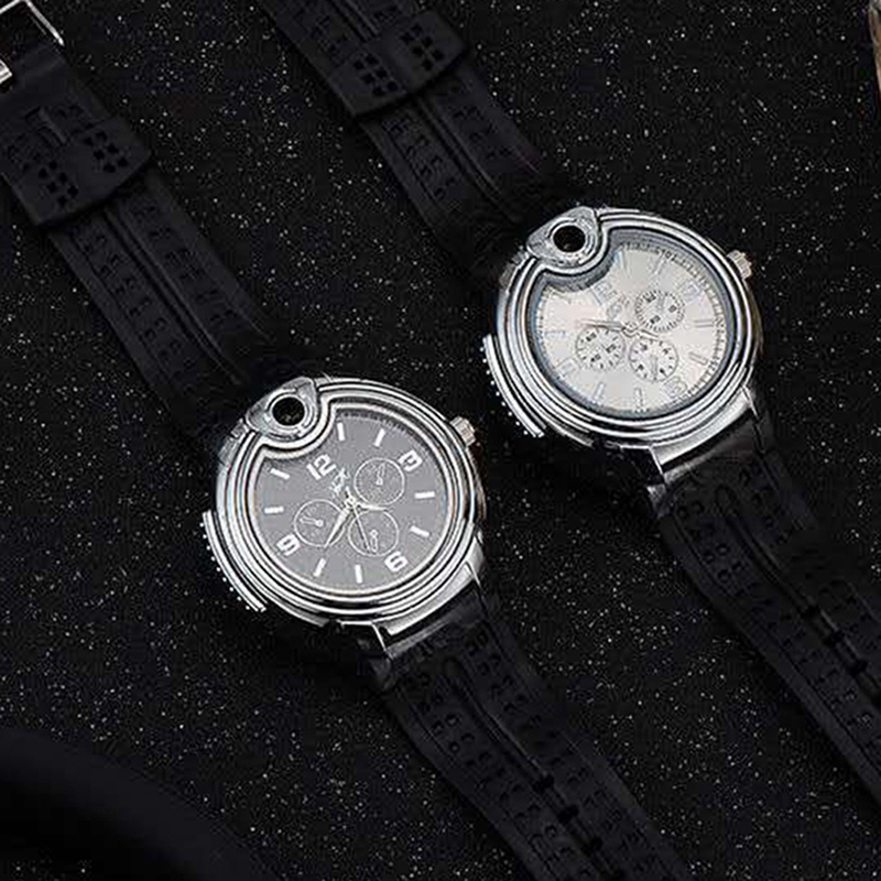 Flame Lighter Watch Metal New Creative Personality Gas Electronic Open Lighter