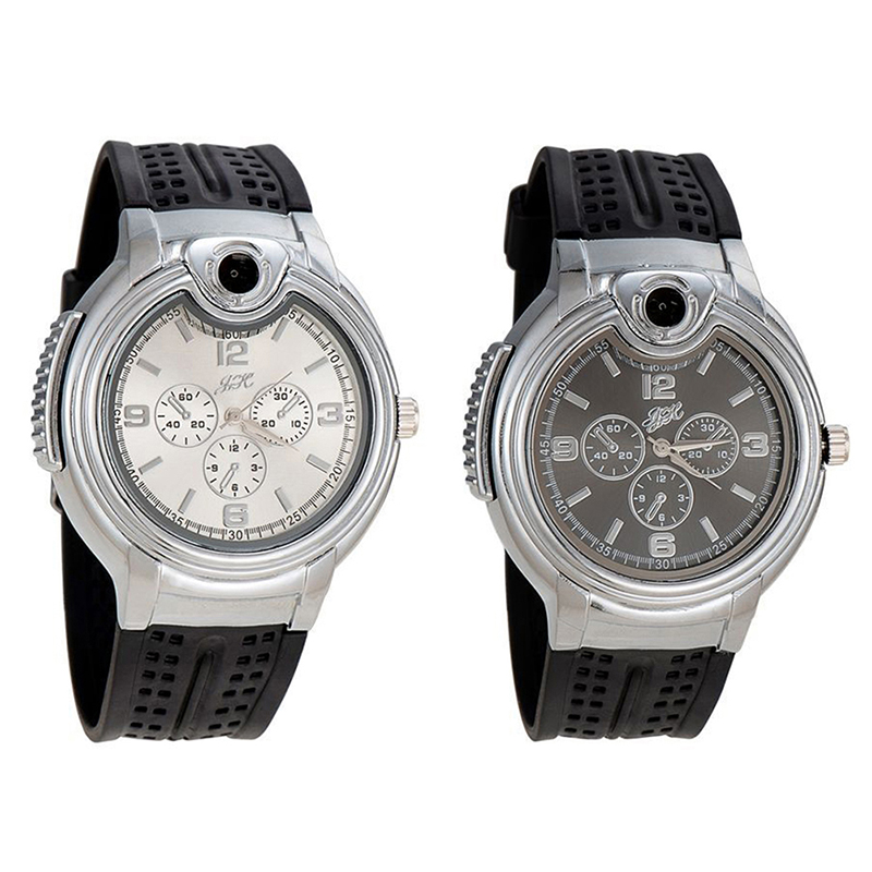 Flame Lighter Watch Metal New Creative Personality Gas Electronic Open Lighter
