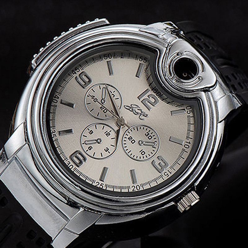 Flame Lighter Watch Metal New Creative Personality Gas Electronic Open Lighter