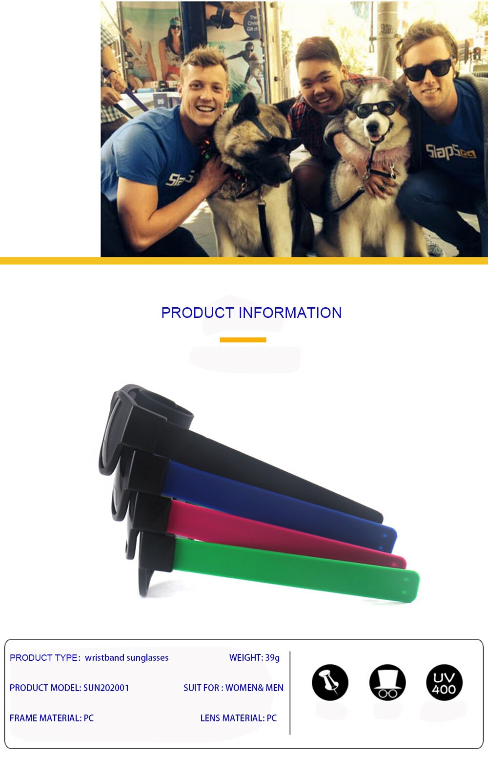 Wristband Sunglasses Sports Glasses for Men Women Foldable Fashion Driving Cycling anti-falling