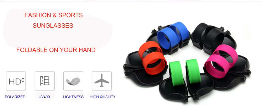 Wristband Sunglasses Sports Glasses for Men Women Foldable Fashion Driving Cycling anti-falling