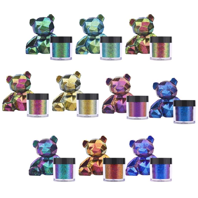 Mirror Powder Chameleons Epoxy Glitter Magic Pigment Pearlescent Discolored Resin Colorant Jewelry Dye Tools