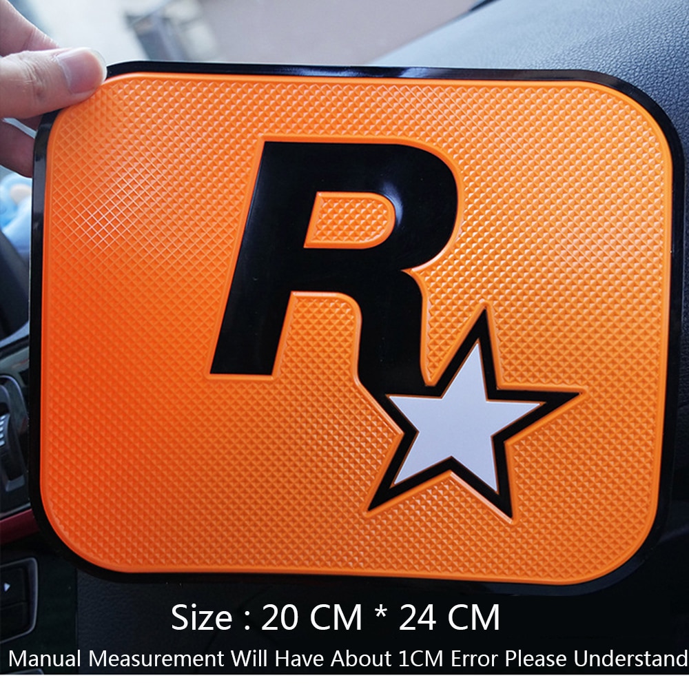 GTA R-Star Sticky Gel Pad Car Dashboard Sticky Anti-Slip PVC Mat For Phone Sunglasses Holder
