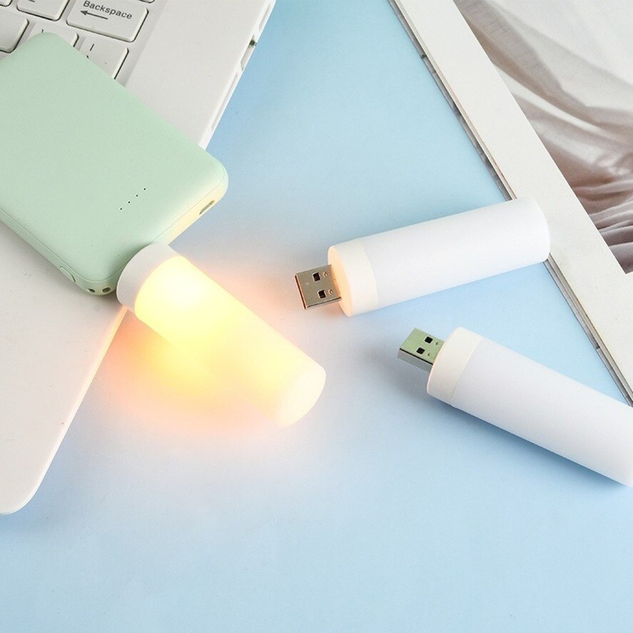 USB Plug Lamps Mini Night Light Computer Mobile Power Charging LED Eye Protection Square Reading Light