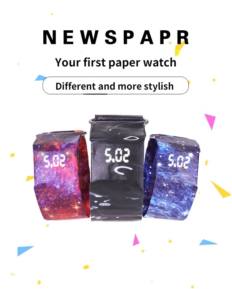 Paper Watch Waterproof Wristband LED Clock Watch Creative Digital Paper Strap Watches Sport