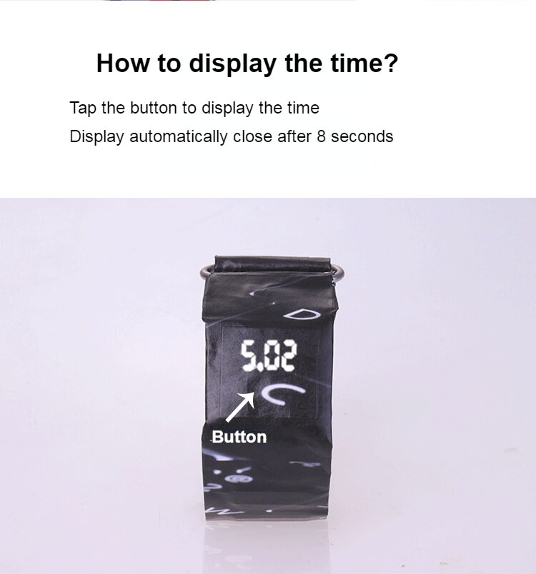 Paper Watch Waterproof Wristband LED Clock Watch Creative Digital Paper Strap Watches Sport