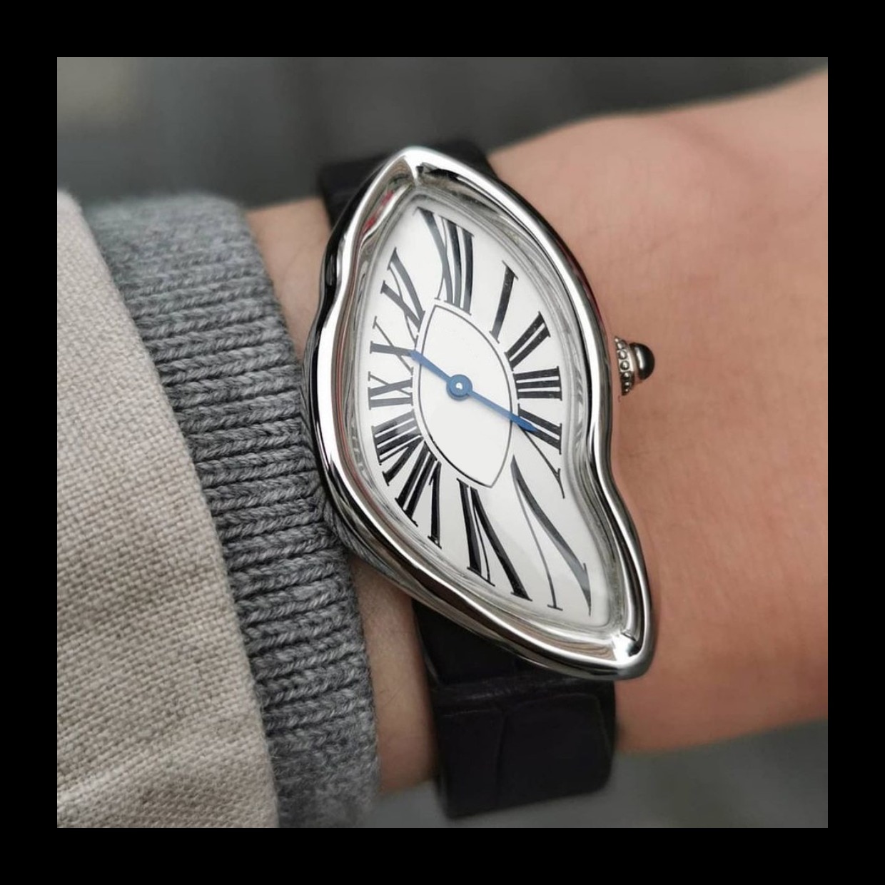 Crystal Quartz Watch MenWomen Original Surrealism Art melting Design Sapphire Waterproof Stainless Steel