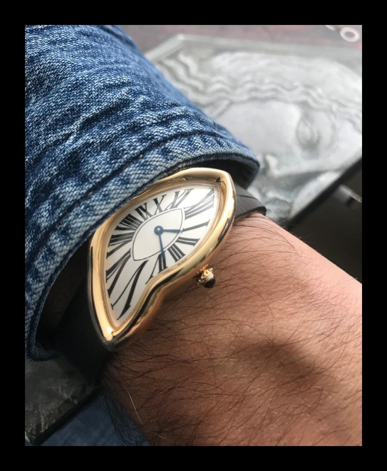 Crystal Quartz Watch MenWomen Original Surrealism Art melting Design Sapphire Waterproof Stainless Steel