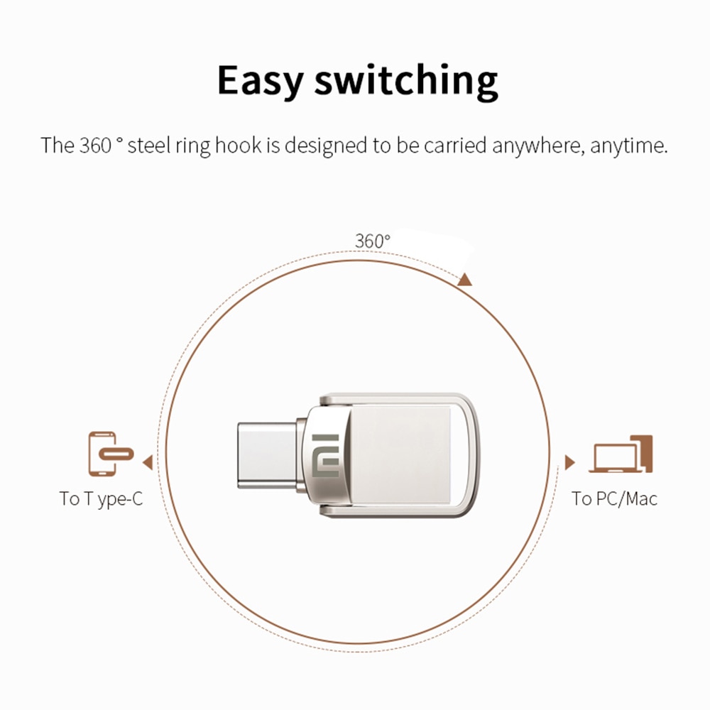 U Disk Type-C USB 3.1 2TB-128GB Interface Mobile Phone Computer Mutual Transmission Portable USB Memory Xiaomi