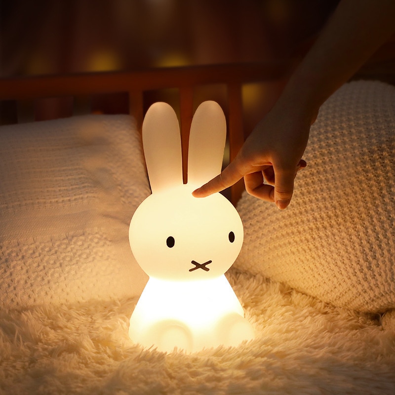 3D Nachtlampje Kawaii Anime Cartoon Nijntje Oogbescherming Oplaadbare Bureaulamp Leuke Slaapkamer Kinderen Bedlampje