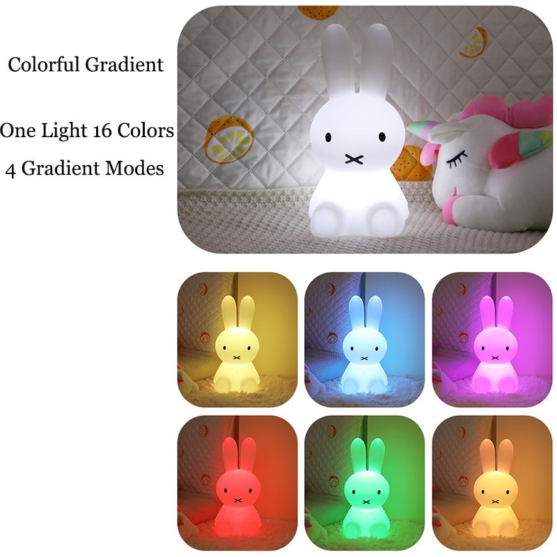 3D Nachtlampje Kawaii Anime Cartoon Nijntje Oogbescherming Oplaadbare Bureaulamp Leuke Slaapkamer Kinderen Bedlampje