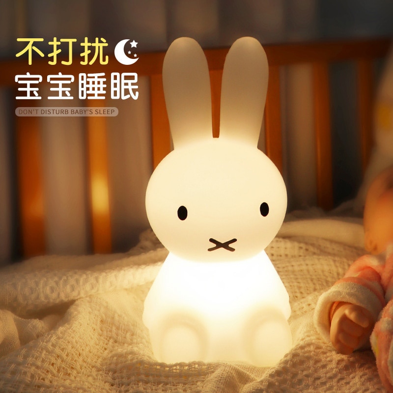 3D Nachtlampje Kawaii Anime Cartoon Nijntje Oogbescherming Oplaadbare Bureaulamp Leuke Slaapkamer Kinderen Bedlampje