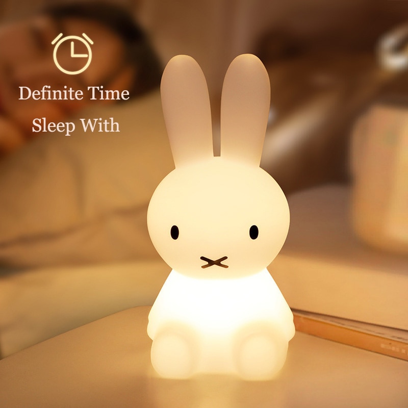 3D Nachtlampje Kawaii Anime Cartoon Nijntje Oogbescherming Oplaadbare Bureaulamp Leuke Slaapkamer Kinderen Bedlampje