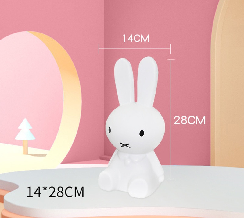 3D Nachtlampje Kawaii Anime Cartoon Nijntje Oogbescherming Oplaadbare Bureaulamp Leuke Slaapkamer Kinderen Bedlampje