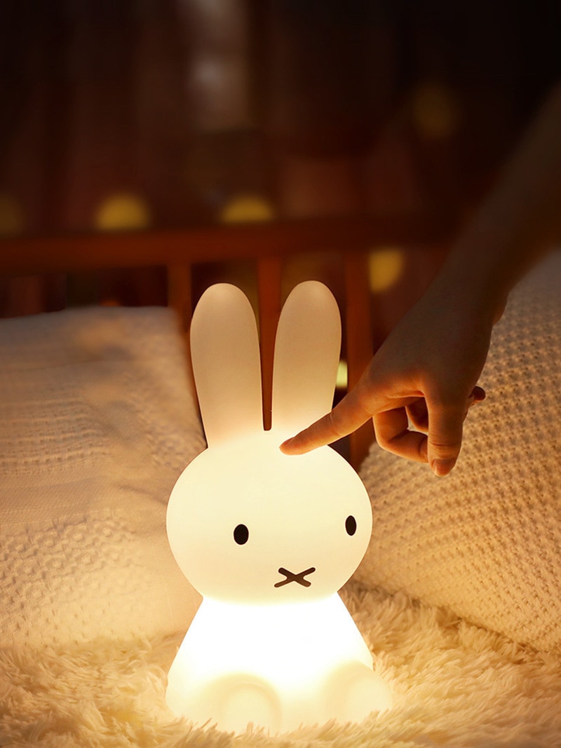3D Nachtlampje Kawaii Anime Cartoon Nijntje Oogbescherming Oplaadbare Bureaulamp Leuke Slaapkamer Kinderen Bedlampje