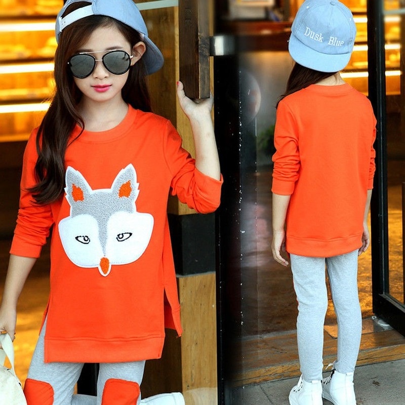Girls Clothes Set Jacket+Trousers Pants 2PCS Children Clothing for Girl Teen Kids 8-12 Year