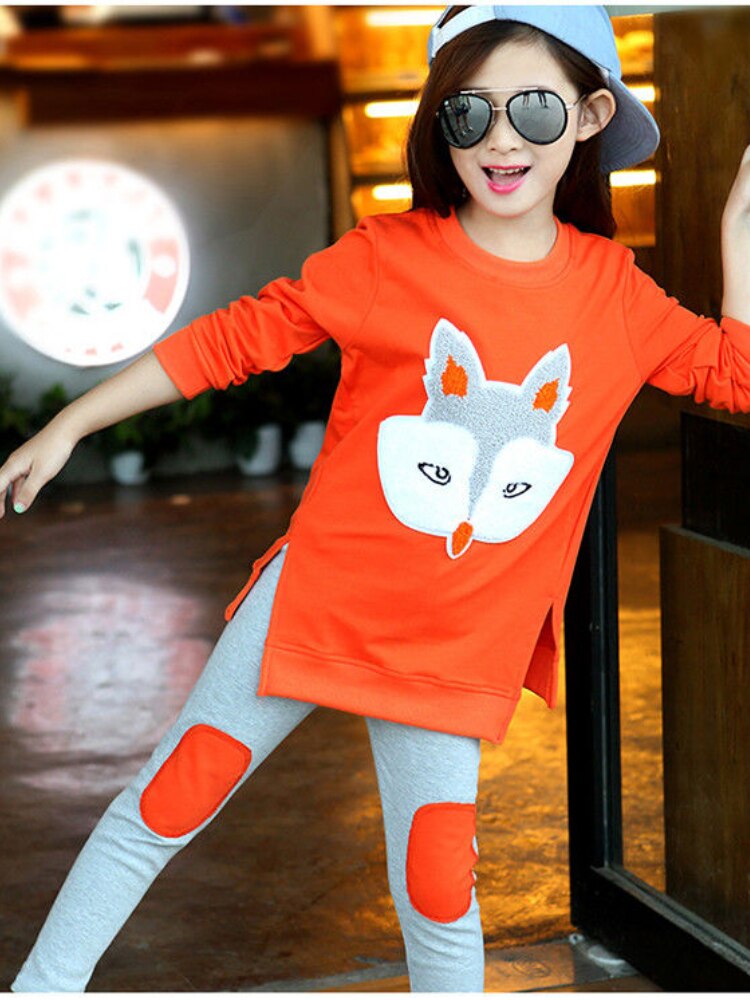Girls Clothes Set Jacket+Trousers Pants 2PCS Children Clothing for Girl Teen Kids 8-12 Year