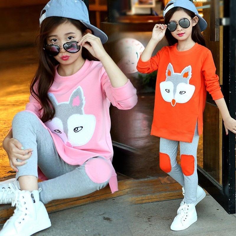 Girls Clothes Set Jacket+Trousers Pants 2PCS Children Clothing for Girl Teen Kids 8-12 Year