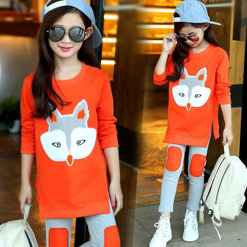 Girls Clothes Set Jacket+Trousers Pants 2PCS Children Clothing for Girl Teen Kids 8-12 Year
