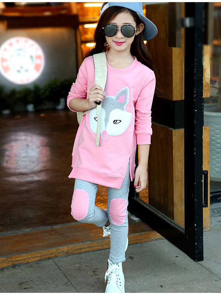 Girls Clothes Set Jacket+Trousers Pants 2PCS Children Clothing for Girl Teen Kids 8-12 Year