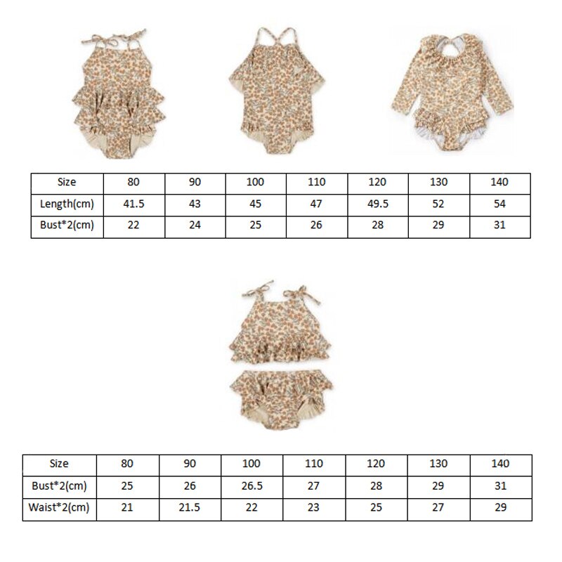 Swimming Suit Baby Girls Flower Children Clothes Kids SwimWears Matching 18M-9T