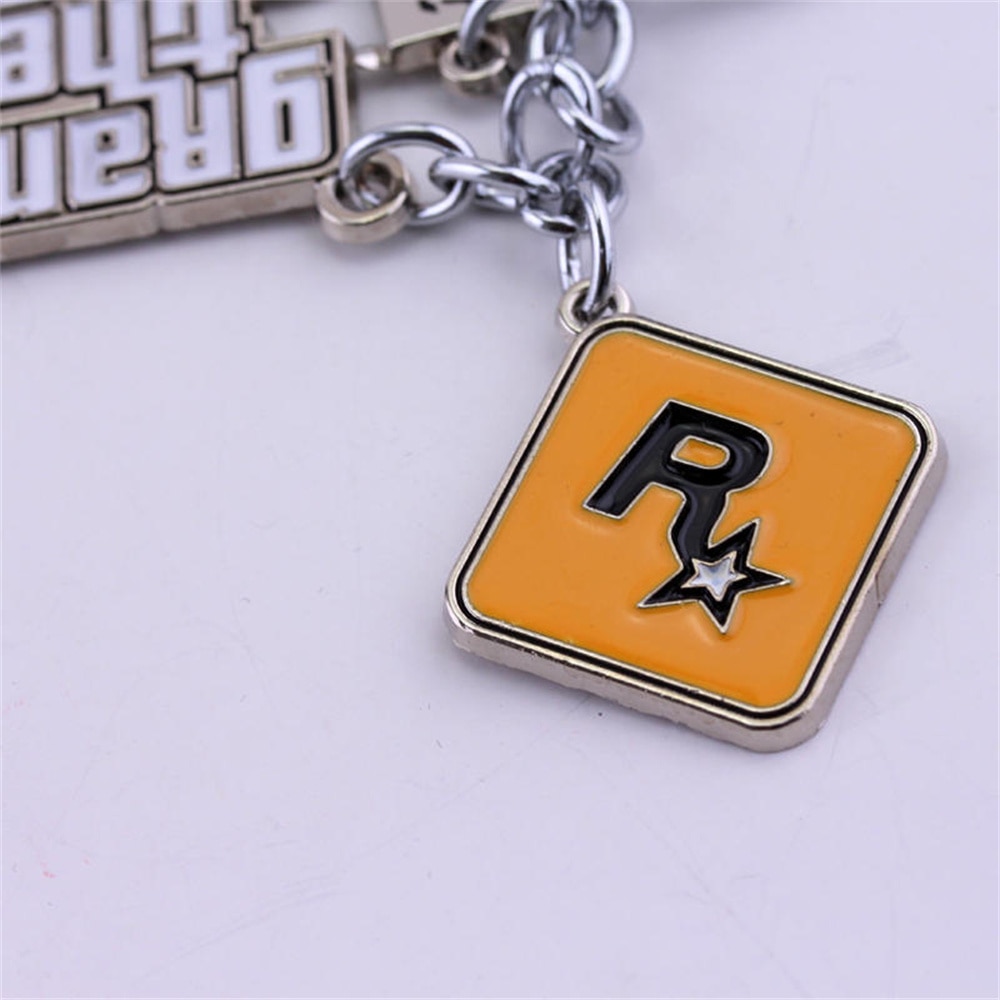 Muti-Pendant Key Holder GTA V Grand Theft Auto5 Keychain For Fans KeyRing PS4 Xbox PC Keyfob Game