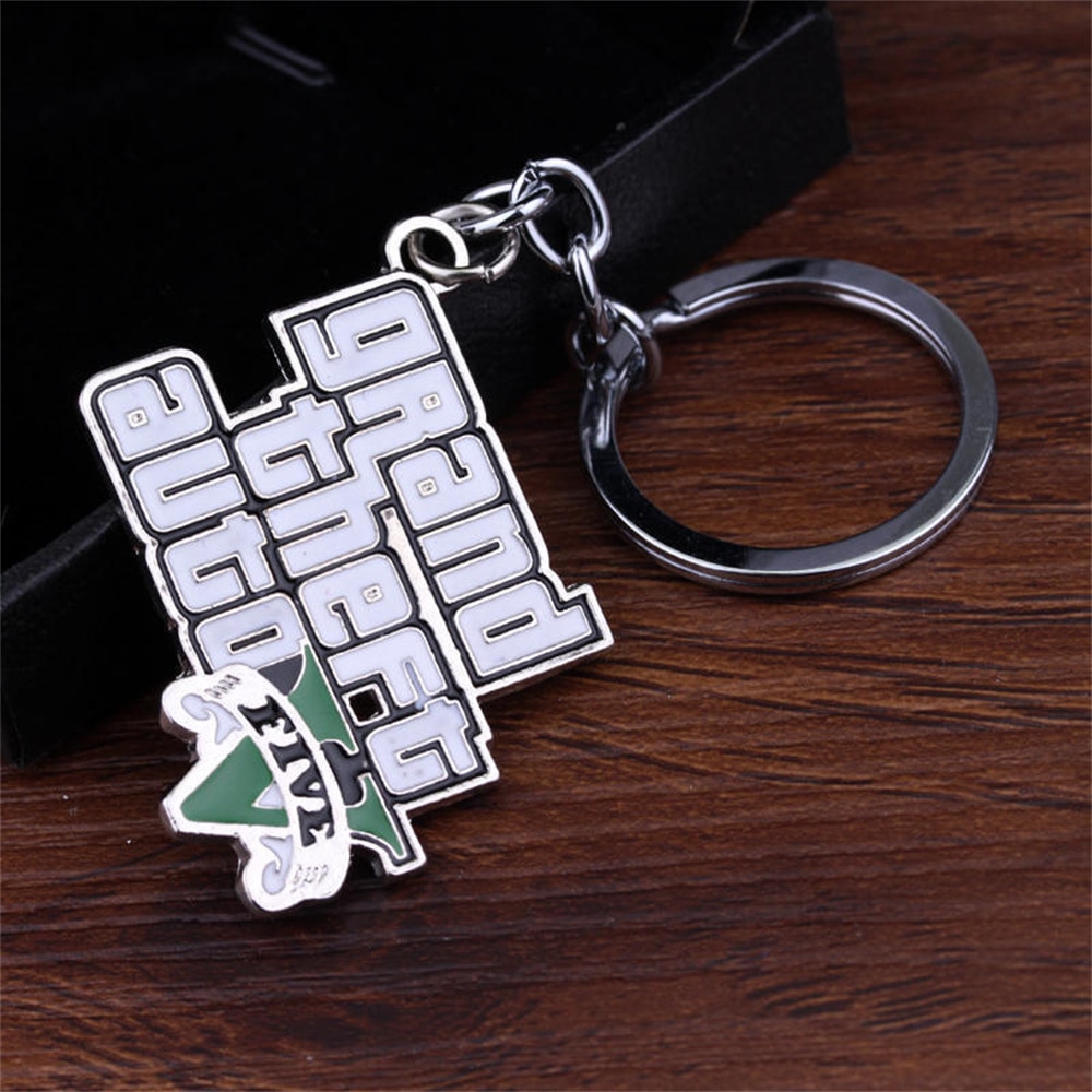 Muti-Pendant Key Holder GTA V Grand Theft Auto5 Keychain For Fans KeyRing PS4 Xbox PC Keyfob Game