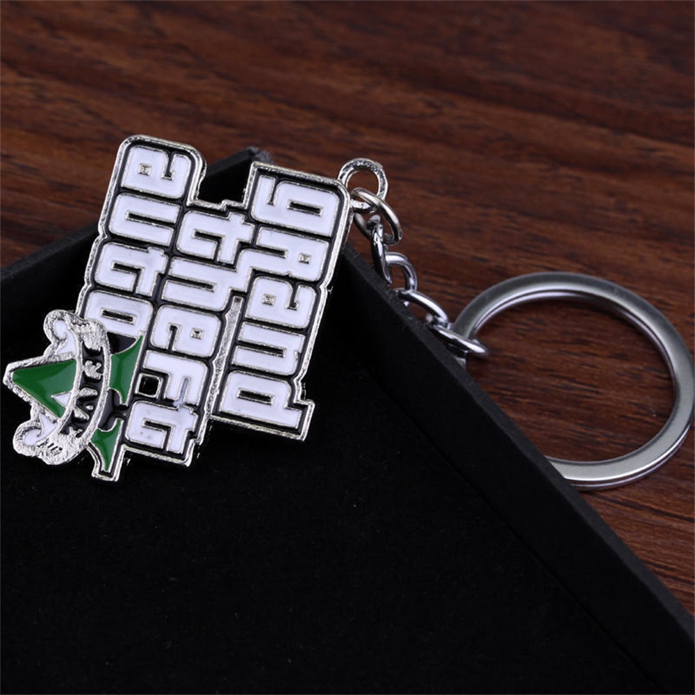 Muti-Pendant Key Holder GTA V Grand Theft Auto5 Keychain For Fans KeyRing PS4 Xbox PC Keyfob Game