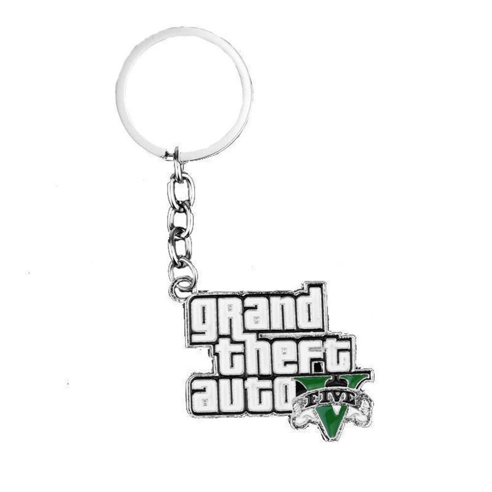 Muti-Pendant Key Holder GTA V Grand Theft Auto5 Keychain For Fans KeyRing PS4 Xbox PC Keyfob Game