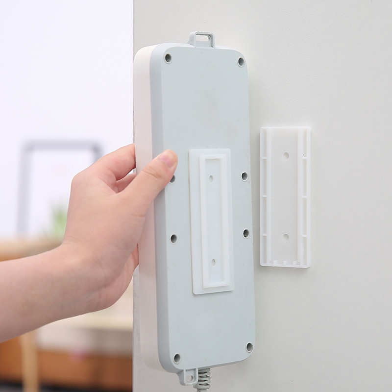 Socket Fixer Cable Organizer Wall Hanging Power Strip Holder Fixator Plug-in Removable Self-Adhesive