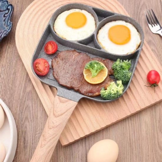 4-hole Pan Frying Pot Thickened Non-stick Egg Pancake Steak Cooking Pan Hamburg bread Breakfast Maker - Image 3