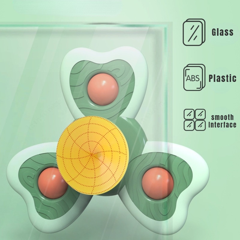 Baby Bath Toys Funny Bathing Sucker Spinner Suction Cup Cartoon Rattles Fidget Educational Toys 3Pcs/Set For Children Boys Gift
