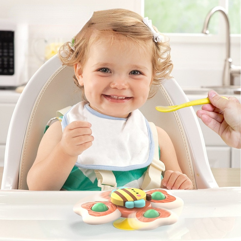 Baby Bath Toys Funny Bathing Sucker Spinner Suction Cup Cartoon Rattles Fidget Educational Toys 3Pcs/Set For Children Boys Gift